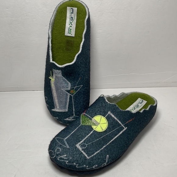 Cocktail Hour Slip On Mules Slides Posie-N-Friends Blue Women’s Slipper 6.5-7 - Picture 9 of 10